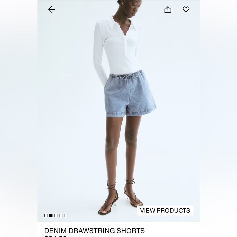 H&M Light Blue Jean Shorts - Picture 2 of 5